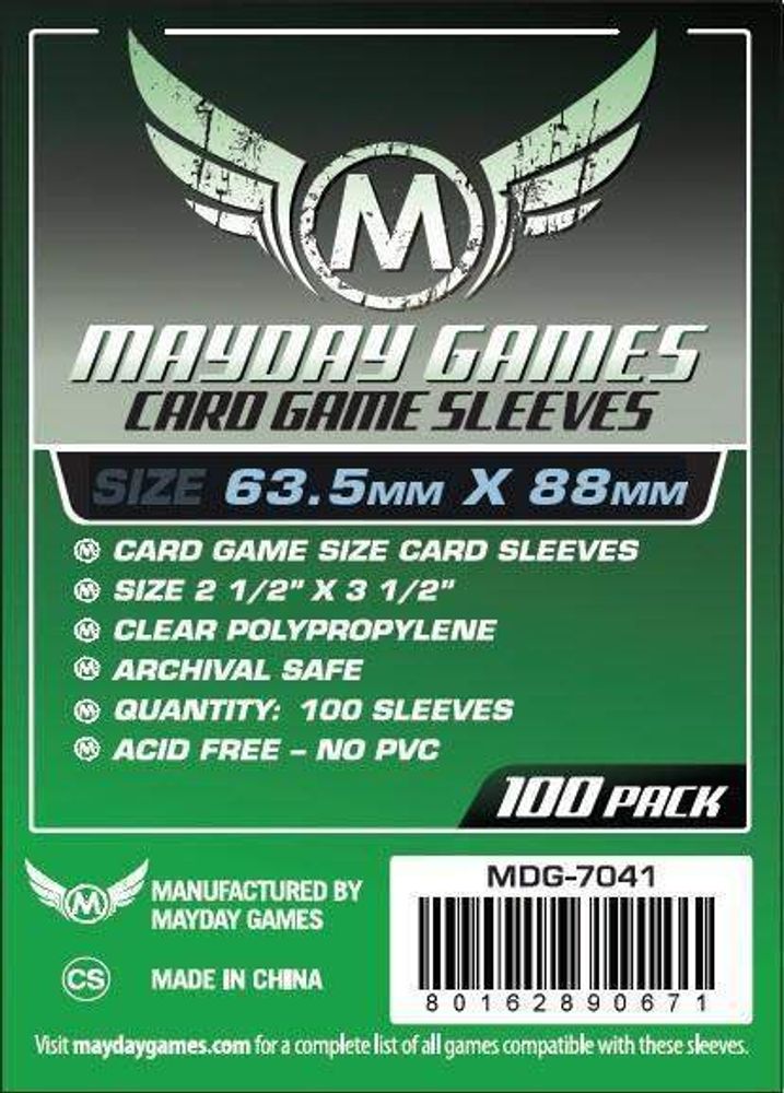 Green Label Card Game Size Sleeves 100 63.5x88mm (MOQ 2)