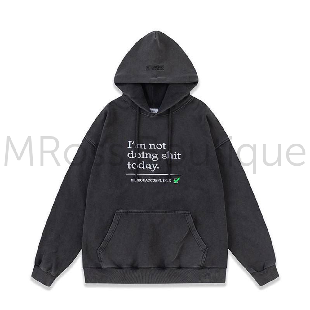Черное худи Vetements I am not doing shit today