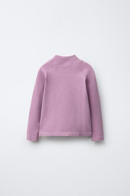 ZARA ФУТБОЛКА С ДЛИННЫМИ РУКАВАМИ, РОЗОВЫЙ/СИРЕНЕВЫЙ