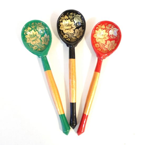 Деревянная ложка маленькая Хохлома LHL7102