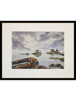 Картина авторская акварельная в паспарту 30х40 см на стену для интерьера "Ладога суровая! Ладога любимая!