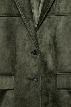 ZARA БЛЕЙЗЕР ПОД ЗАМШУ, ЦВЕТ МХА