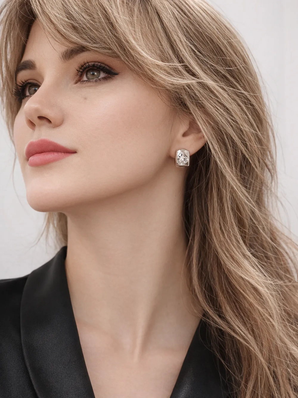 Серьги Oubi Yabi «Сердце в кольце» Silver