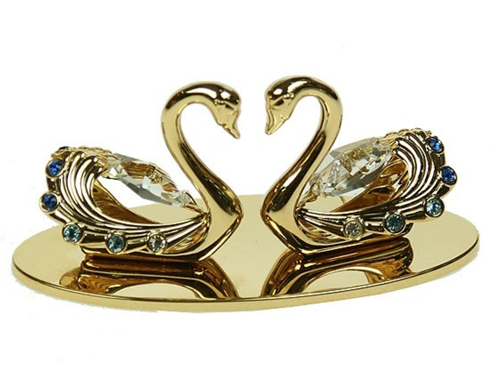 Фигурка декоративная Crystocraft Лебеди с кристаллами Swarovski, 10х5 см