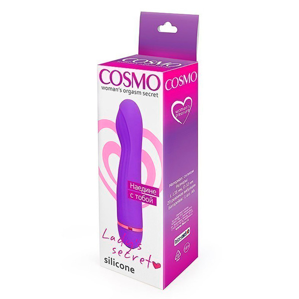 Фиолетовый вибромассажер 13,5см с 20 режимами вибрации Bior Toys Cosmo CSM-23133