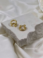 Серьги каффы золотые двойные