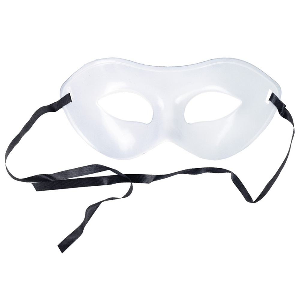 Полумаска белая пластик