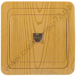 СВЕТОЗАР Гамма, телефонная одинарная цвет ольха, Электрическая розетка (SV-54117-A)