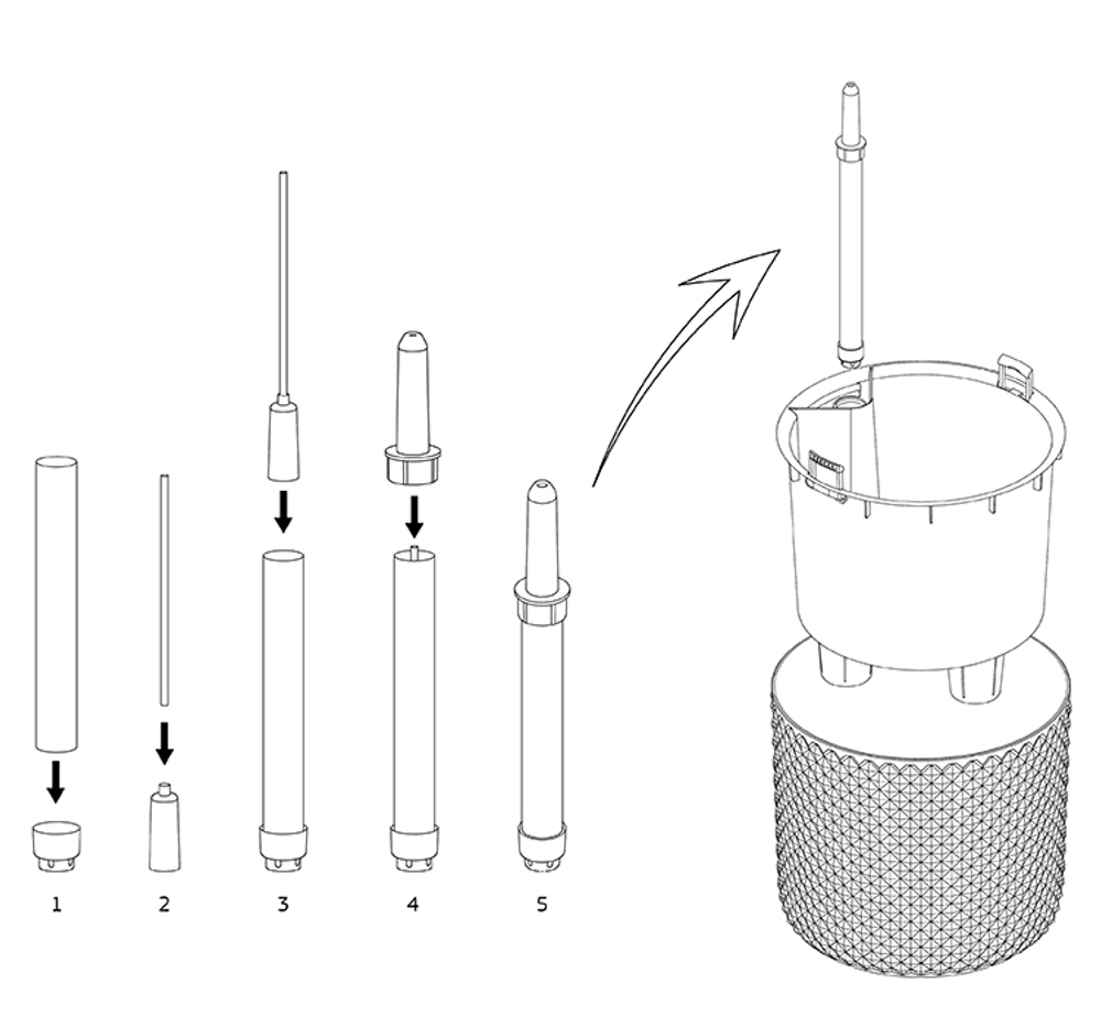 Кашпо ФАСЕТ 2л D150мм H=140мм вставка и автополив, с индикатором уровня воды
