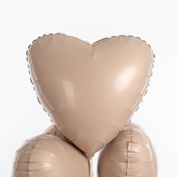 Ag Шар Сердце 19''/46 см, Мистик Кремовый сатин (БГ-15) (2)