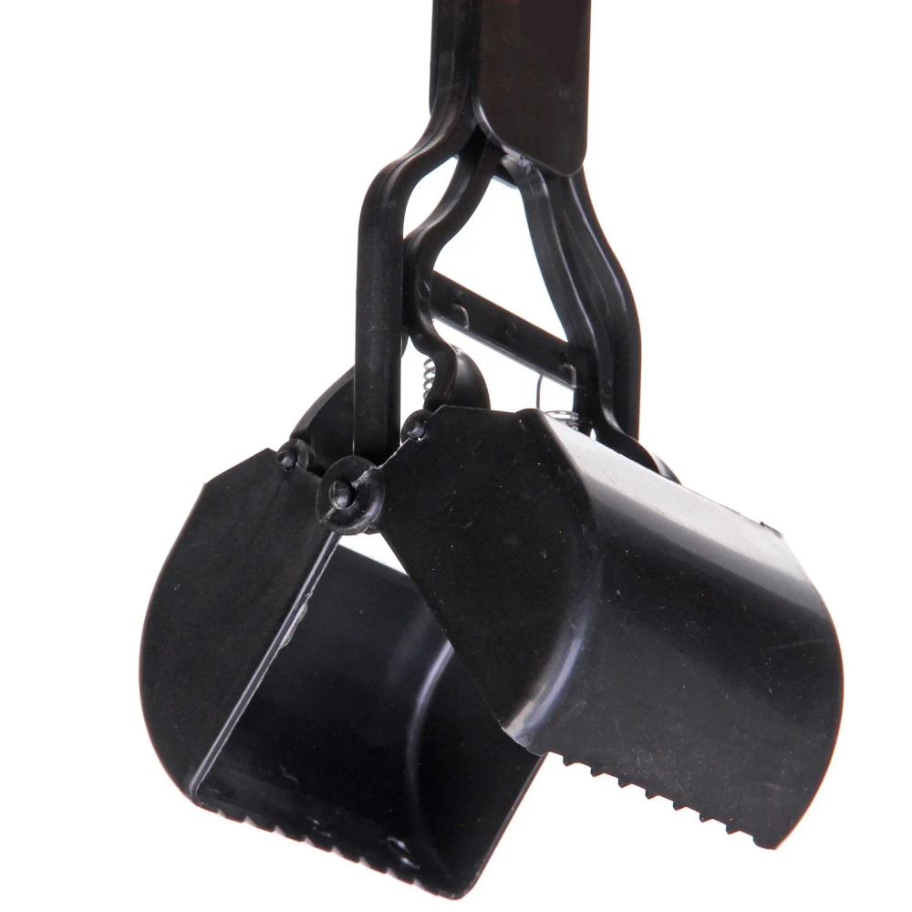 Совок - ковш для уборки за животными «Безконтактный», цвет черный, 28*7,5*9см (лейбл)