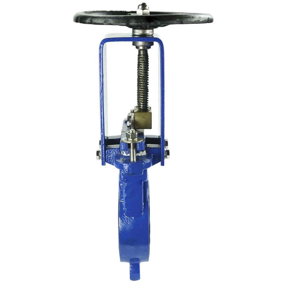 Knife gate valve Elephant GGG40-SS304-NBR-2W-W, body material - cast iron GGG40, knife material - stainless steel AISI 304, seal - NBR, handwheel operated