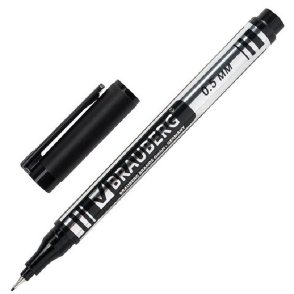 Маркер перманентный 0.5мм, Brauberg Jet, чёрный