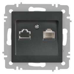 Розетка Intro Accent 6-303-07 информационная RJ45, IP20, СУ, графит