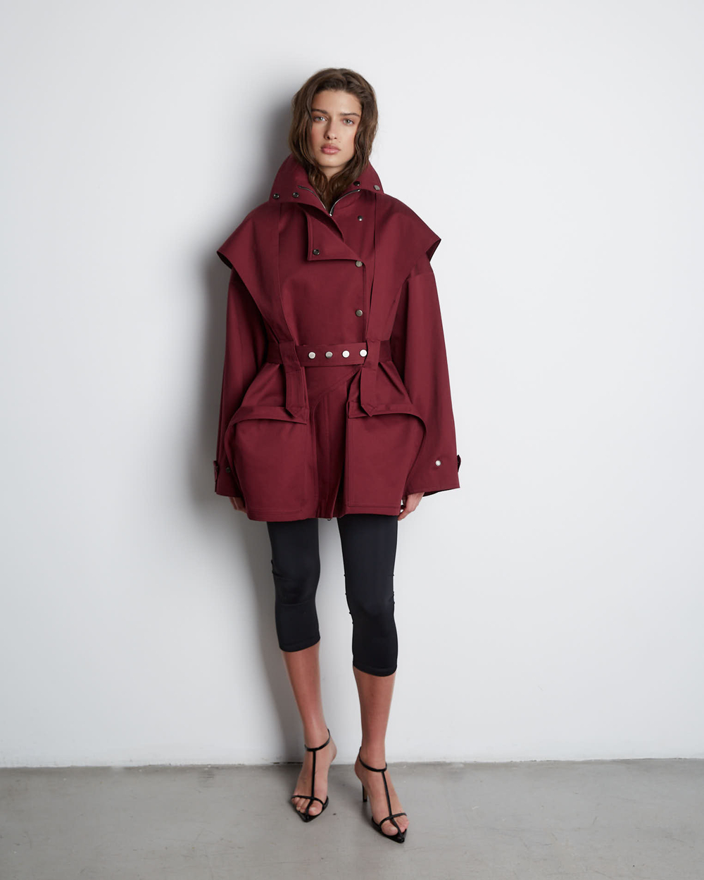 Тренч на молнии из хлопка Берберри бордо