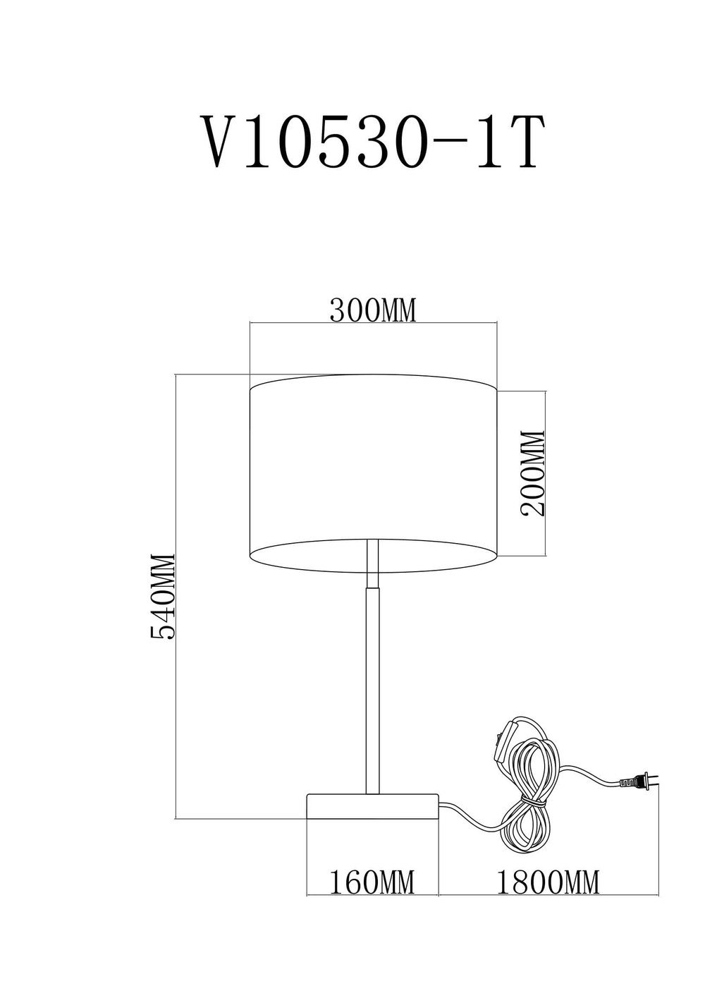 Лампа настольная Moderli V10530-1T Visalia
