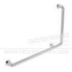Поручень опорный угловой Г-образный, правый, пристенный, нерж. сталь, 600x900 мм, D38 мм