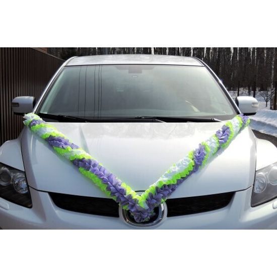 Лента на капот галочка атлас цвет: персик (ширина 19см) №548.224