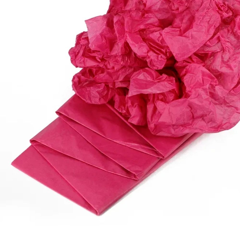 Бумага тишью 50х65 см 10 листов малиновая