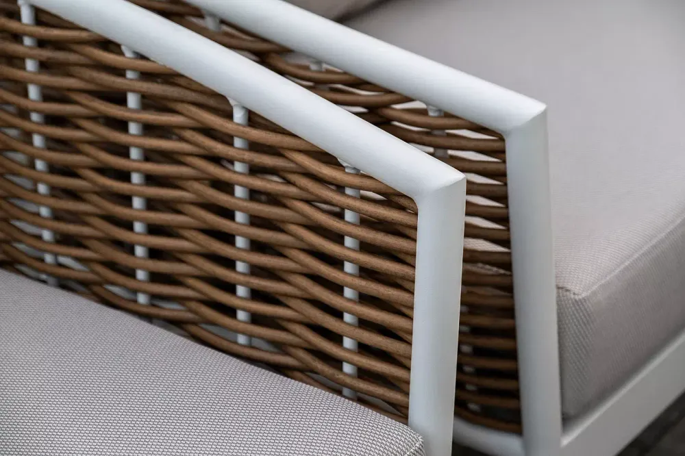 "Тоскана" лаунж-зона из искусственного ротанга, цвет соломенный