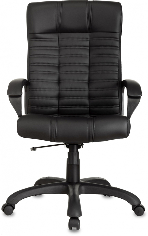 Кресло руководителя Бюрократ KB-10 черный эко.кожа крестов. пластик