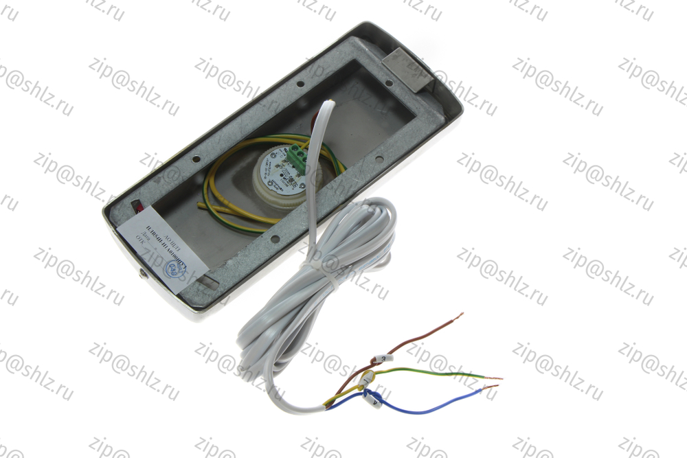 Пост вызывной накладной однокнопочный в сборе, круглая кнопка, символ "Стрелка", красная подсветка, сатинированная (шлифованная) нержавеющая сталь, ПЛВ54И-Н1А0100ЩУ3, 0601Щ.12.04.100А-04