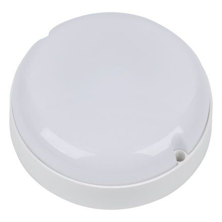 ULW-Q243 12W-6500К-NL SENSOR IP65 WHITE Светильник светодиодный влагозащищенный. с датчиком освещенности и движения. Дежурный-основной режимы. Круг. Дневной свет6500K. Диаметр 135мм. Белый. ТМ Volpe