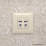 Телефонная розетка RJ-12 в стену двойная, "Avanti", "Ванильная дымка"