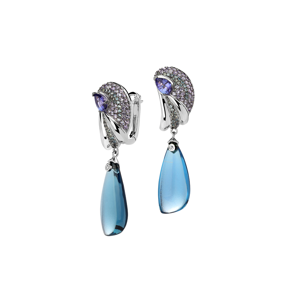 Серьги с бриллиантом  из белого золота JA-S-213374-1