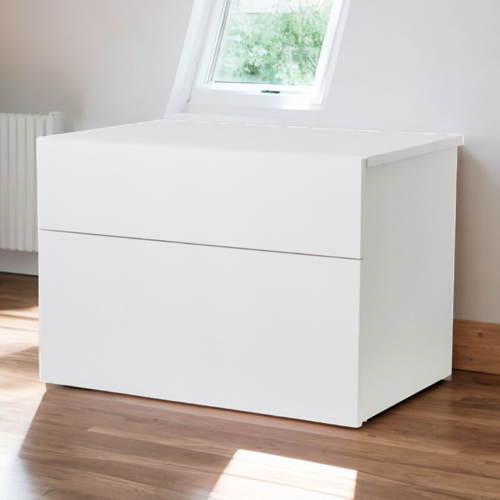 Комод белый Оланд без ручек 2 ящика для вещей и одежды с органайзерами для ящиков