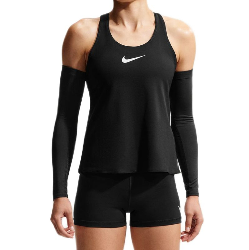Женский топ теннисный Nike Pro Dri-Fit Elastika 2 Tank - black/white/metallic silver