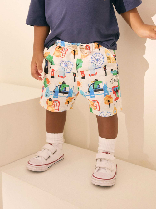 Шорты льняные для мальчика Next AG3-797, Молочный