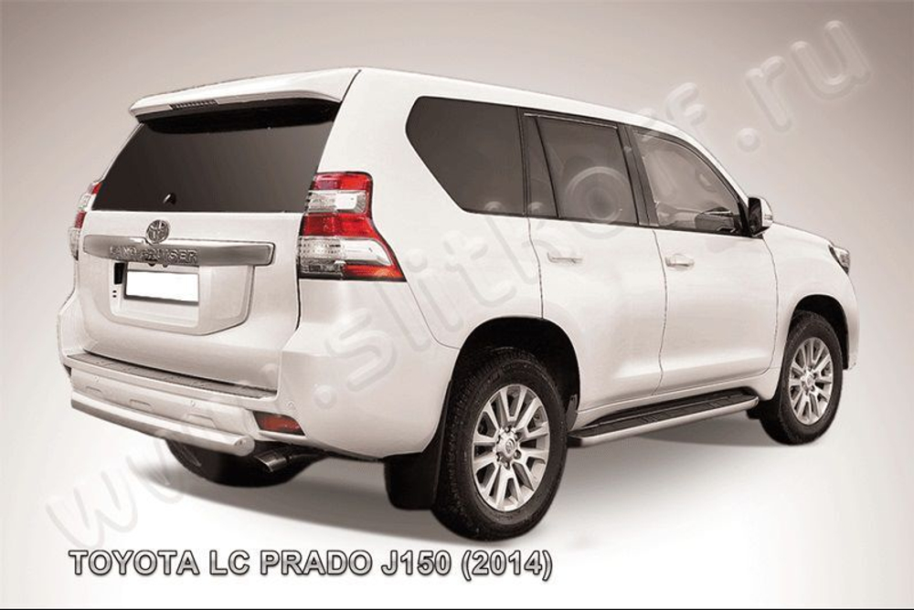 Защита заднего бампера (нержавейка) Toyota Land Cruiser Prado J150 (2013-2017) d76 короткая