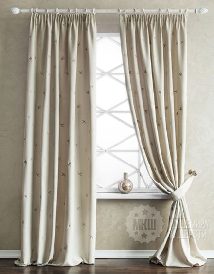 Готовые шторы ПРАЙММ (арт. BL01-245-03)  - (145х280)х2 см. - кремовые