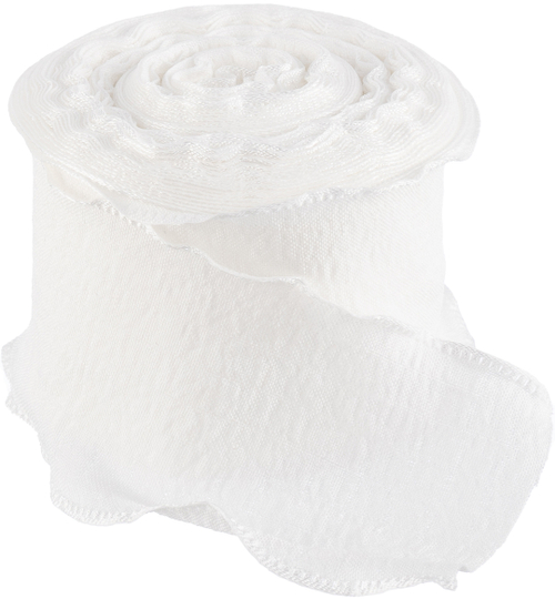Лента тканевая (4 см*9,14 м) Нежная волна, Белый, 1 шт.