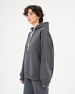 Худи boyfriend из футера с контрастным шнурком