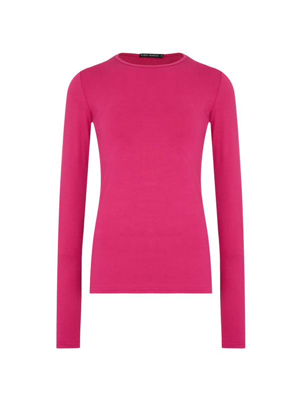 Лонгслив из вискозы в цвете фуксия