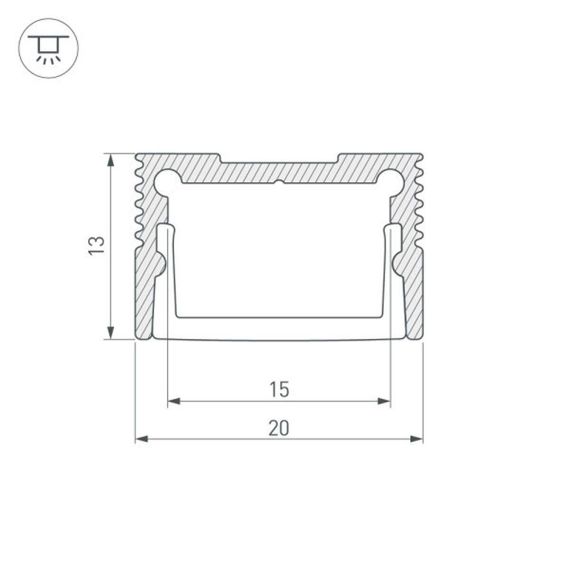 Профиль Arlight SL-SLIM20-H13-3000 ANOD 036036