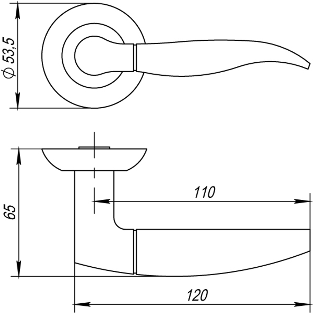 Ручка раздельная PELICAN TL CF-17 кофе