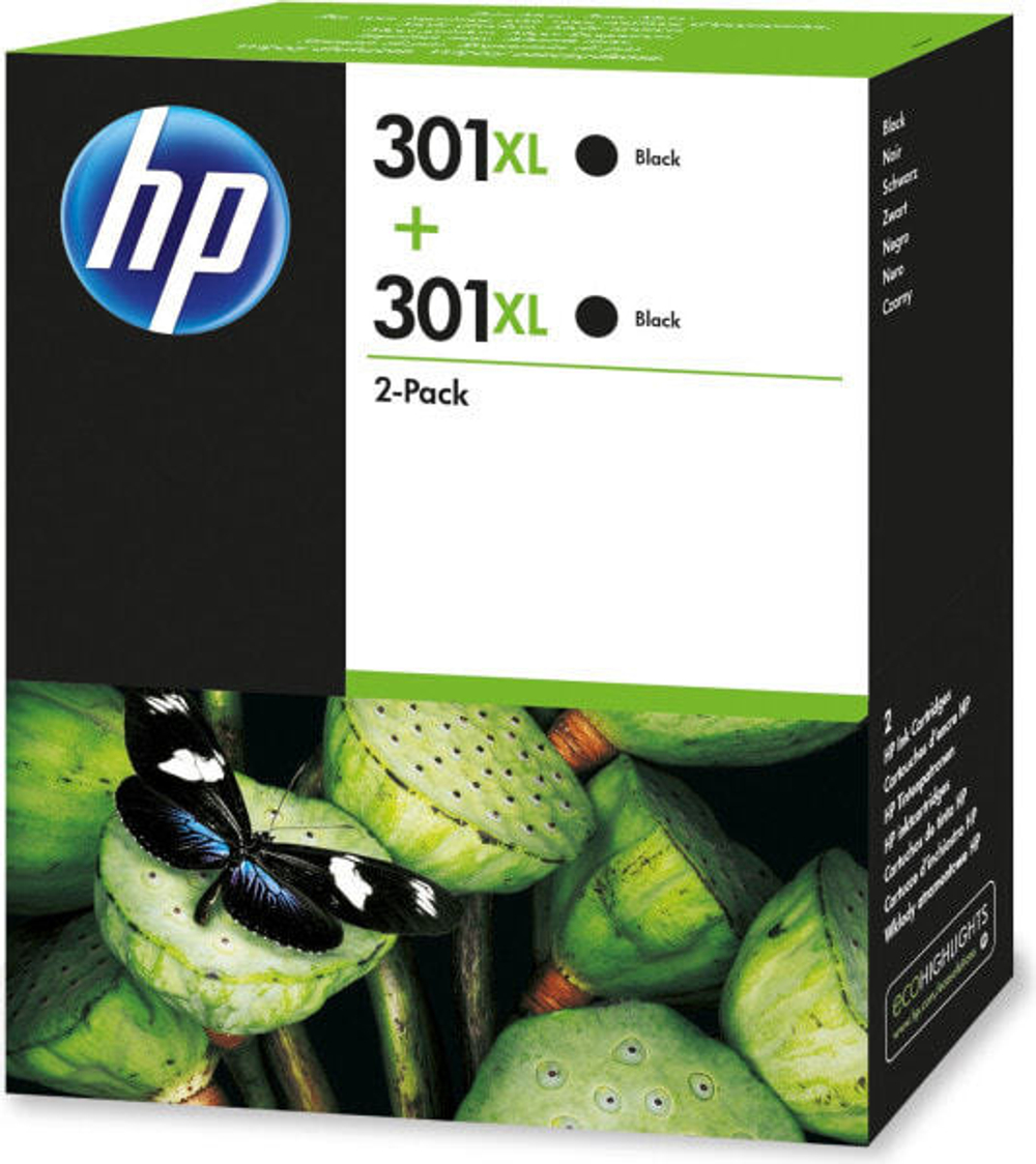 Струйный картридж черный HP 301XL 2 упаковки