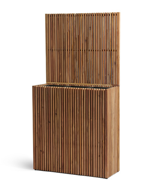 Кашпо TREEZ Effectory - Timberline - Высокий дивайдер со стенкой - Тёмное дерево