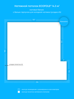 Натяжные потолки: 11.8 м2, 14.3 м2, 4 м2