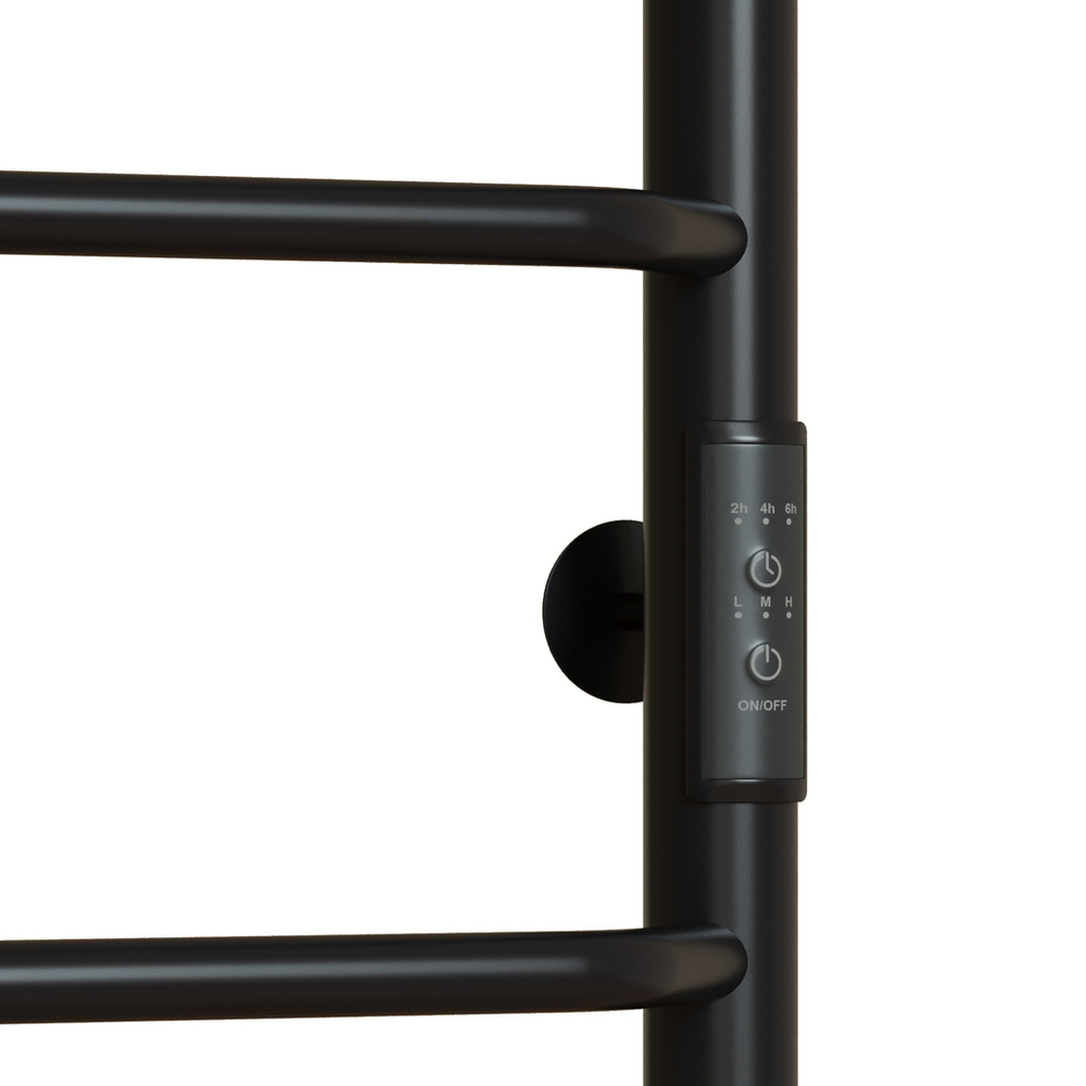 Полотенцесушитель MIXLINE MIRA  60х50 (таймер, 251Вт, 3 перекладины + ПОЛКА) электрический ЧЕРНЫЙ