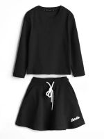 Летний костюм для девочки, свитшот и юбка