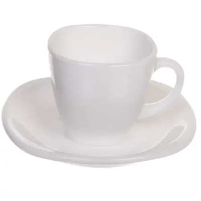 Кофейный набор 12 предметов «White magic» (6кружек 85мл+6блюдец) Мягкий квадрат