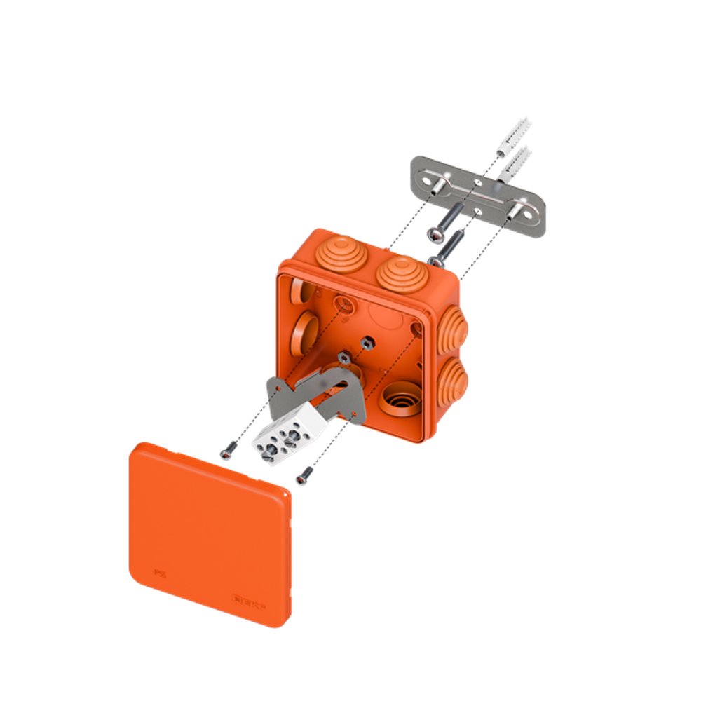 Коробка огнестойкая E45 85x85x40мм с клеммниками 4 полюса 0,5-4мм2 IP55 HF EKF