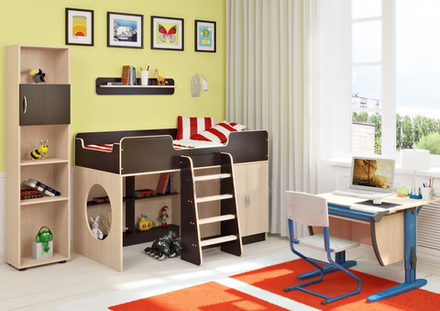 Детская стенка КарИВи Легенда 2  Дуб Молочный Венге