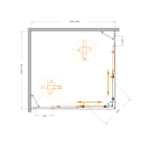 Душевой уголок Cezares MOLVENO-AH-22-120/110-P-Cr, 120х110х195, профиль хром, стекло Punto матовое