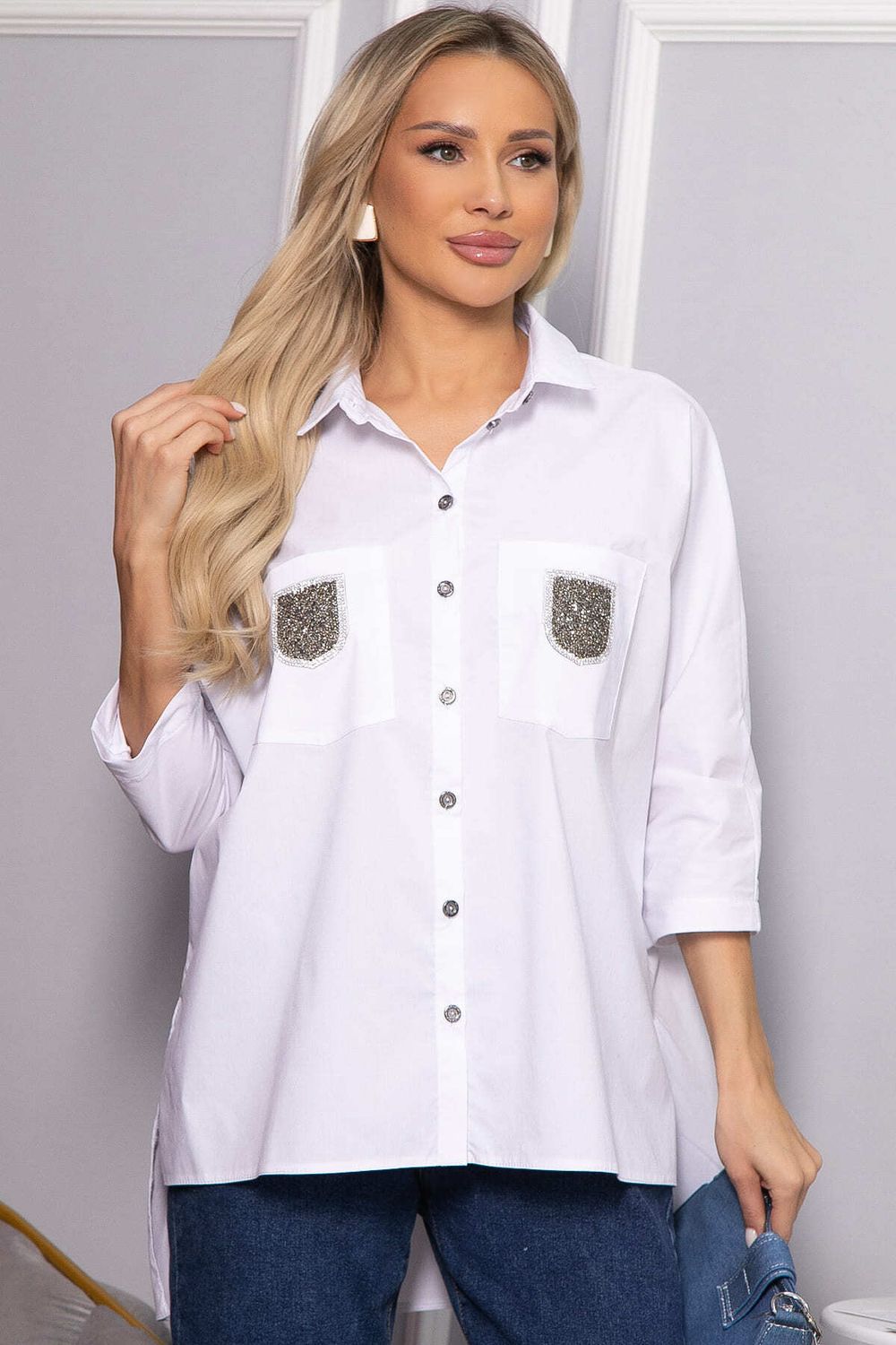 Рубашка хлопковая Аристократка НЬЮ (белая) Б14483-10М LT Collection