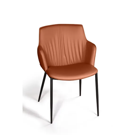 Стул с подлокотниками Sofia, терракотовая экокожа Soft-Touch